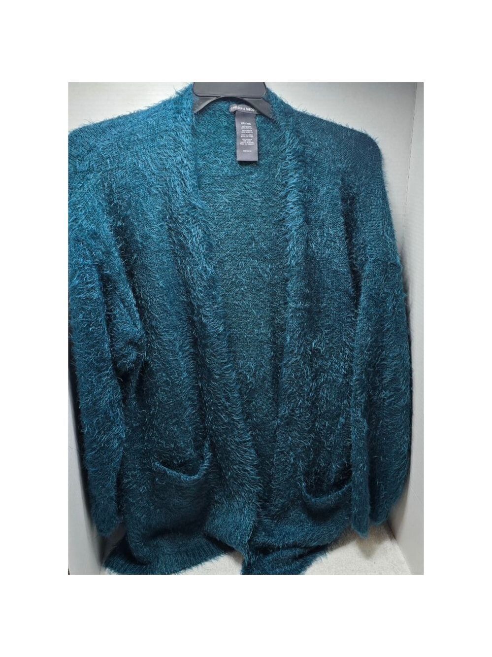 Women's Chelsea & Theodore Teal Fuzzy Cardigan XXL